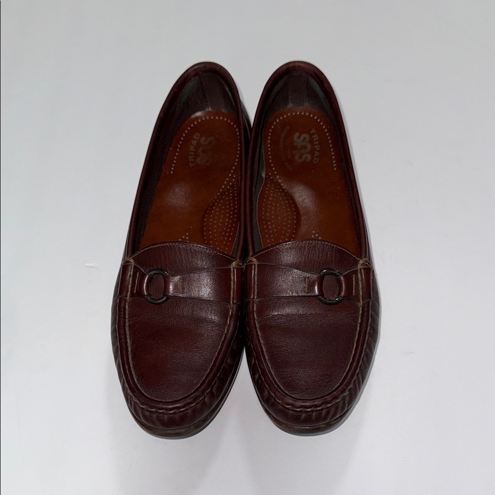 SAS Women’s Dark Brown Leather Slip-On Loafers